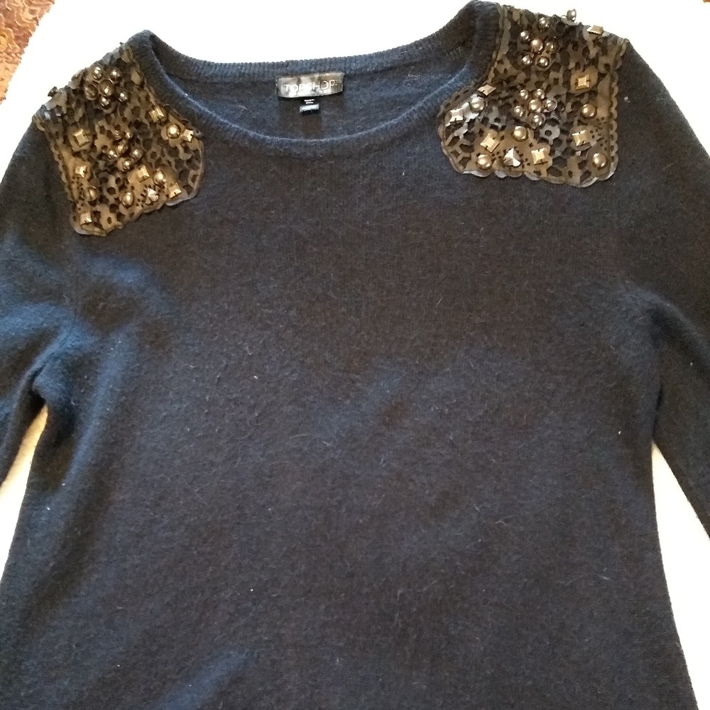 Women's Topshop dark navy blue sweater